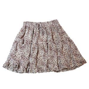 Women's Endless Blu‎ Ruffled Hem Leopard Print Mini Skirt Size Small
